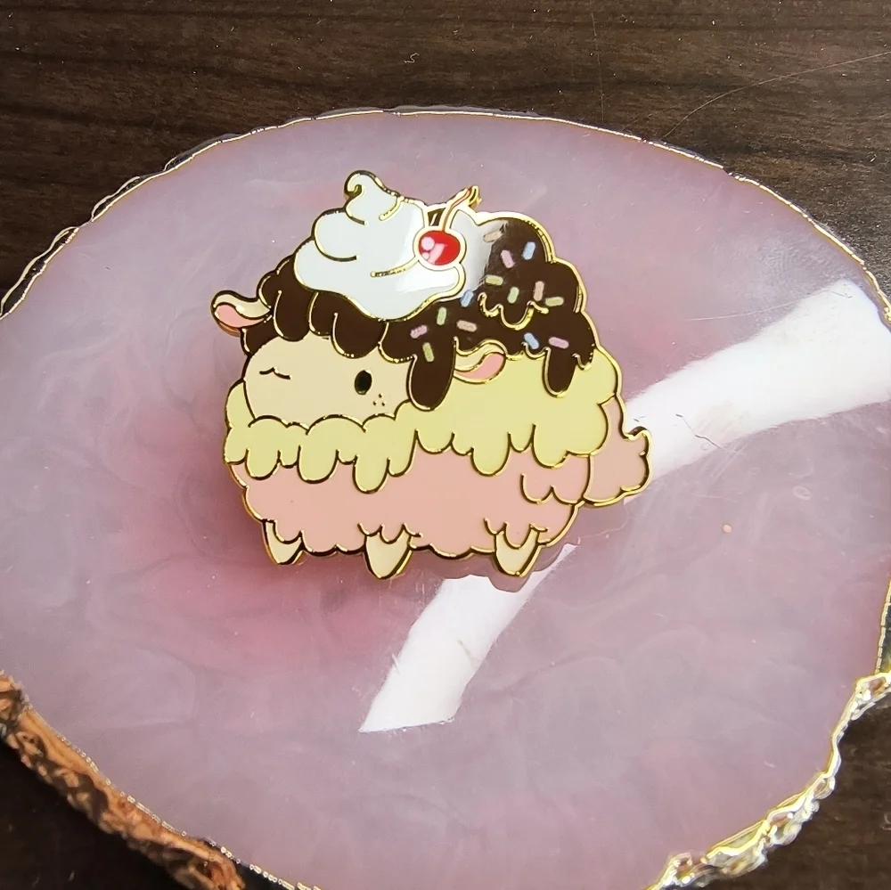 Cute Sheep Ice Cream Enamel Pin